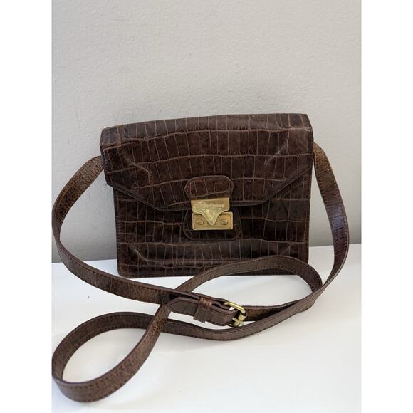 Foley + Corinna Handbags - Brown Foley + Corinna Cocodrille Leather Vintage Crossbody Bag
